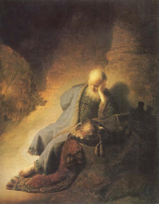 REMBRANDT Harmenszoon van Rijn The Prophet Jeremiab Mourning over the Destruction of Jerusalem china oil painting image